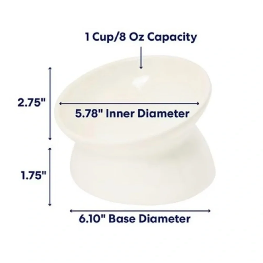 Double-Sided Ceramic Elevated Cat Bowl